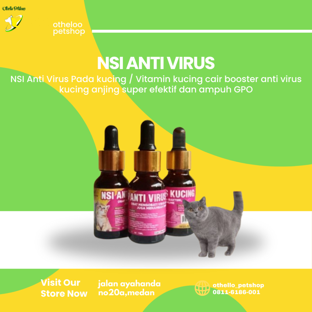NSI ANTI VIRUS/OBAT VIRUS KUCING 15ML  | NSI Anti Virus Pada kucing / Vitamin kucing cair booster an