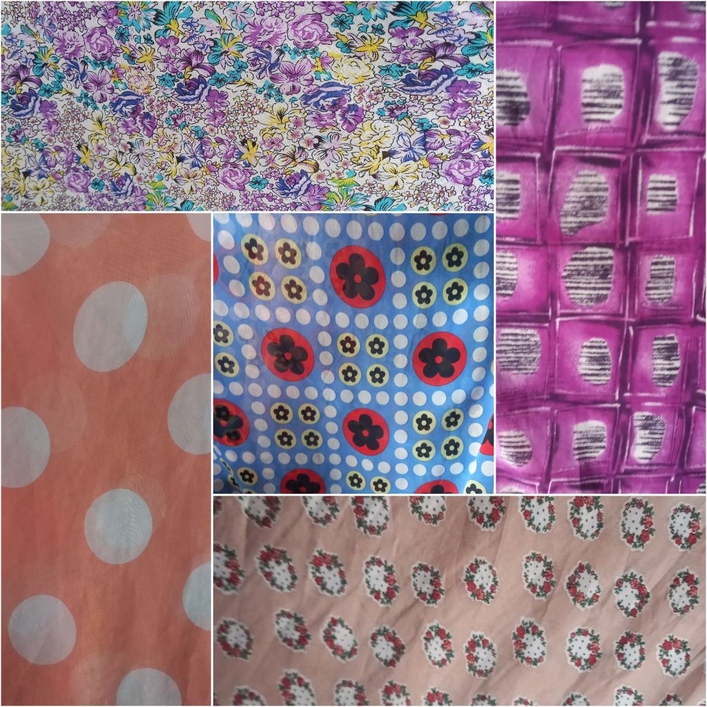 1/2 meter Kain Sifon | Bahan Sifon | Kain Meteran | Sifon Motif | Bahan Import