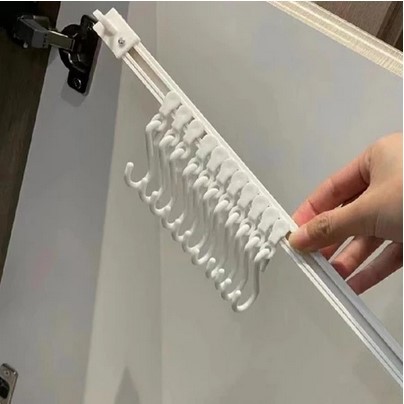 Gantungan Dapur Rel Geser Kait Geser Fleksibel, Cocok di Lemari & Dinding/Rak Gantungan Kait Rel / G