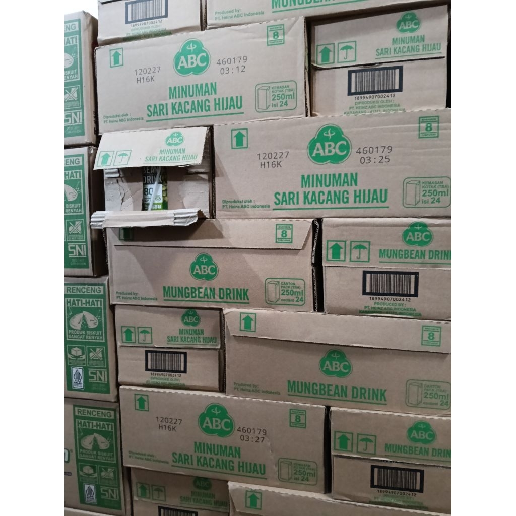 ABC minuman sari kacang hijau 1 dus isi 24 pack ( 250 mil)