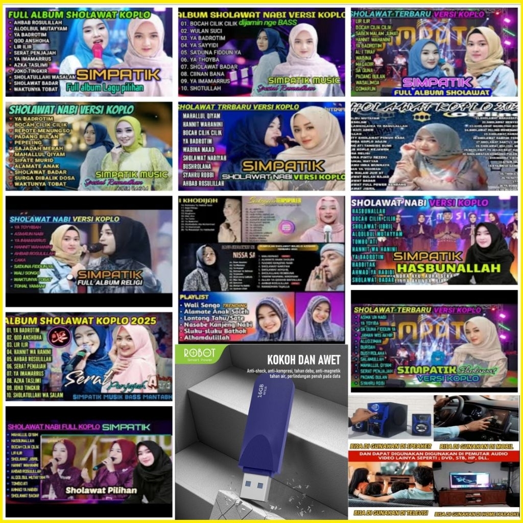 USB MP4 MOBIL LAGU SHOLAWAT DANGDUT KOPLO VIRAL - USB MOBIL MP4 DANGDUT - USB MP3 PLAYER MOBIL - USB