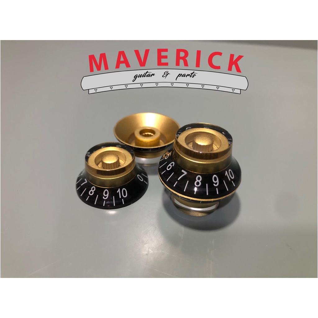 Knop potensio gitar Vintage Gold Top Hat Knob