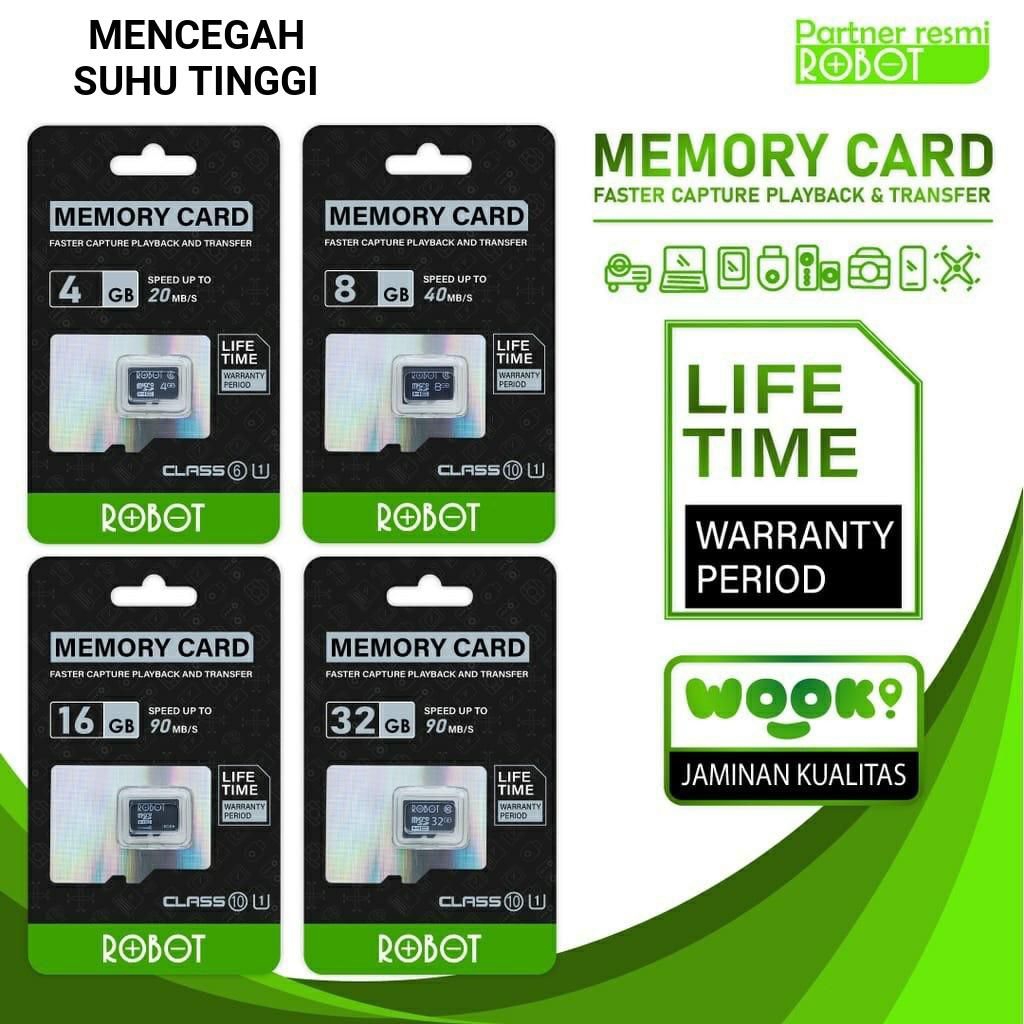 KARTU MEMORI HP MICRO SD ROBOT 8GB 16GB 32GB MEMORI CARD ORIGINAL BERGARANSI RESMI