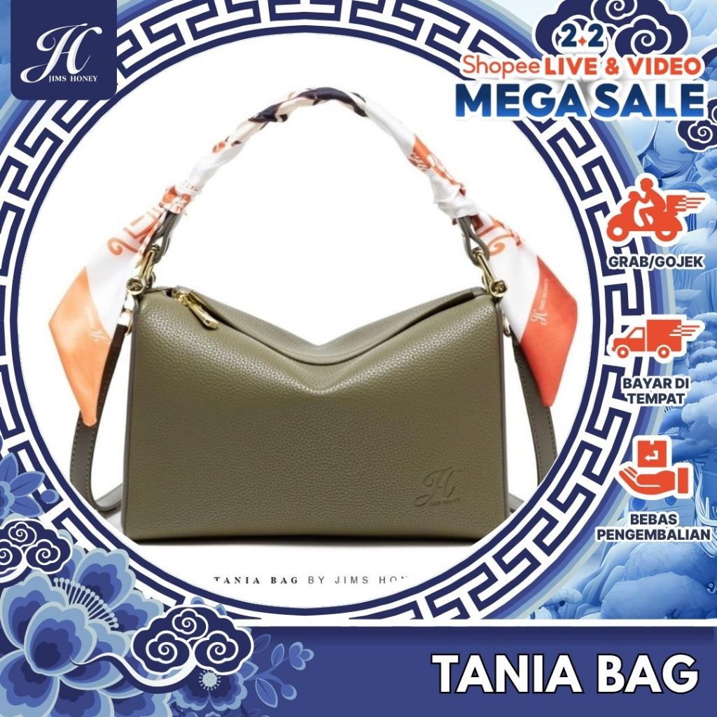 JIMS HONEY TANIA BAG TAS SELEMPANG BAHU WANITA HANDBAG TOP HANDLE FREE SCARF PITA CEWEK