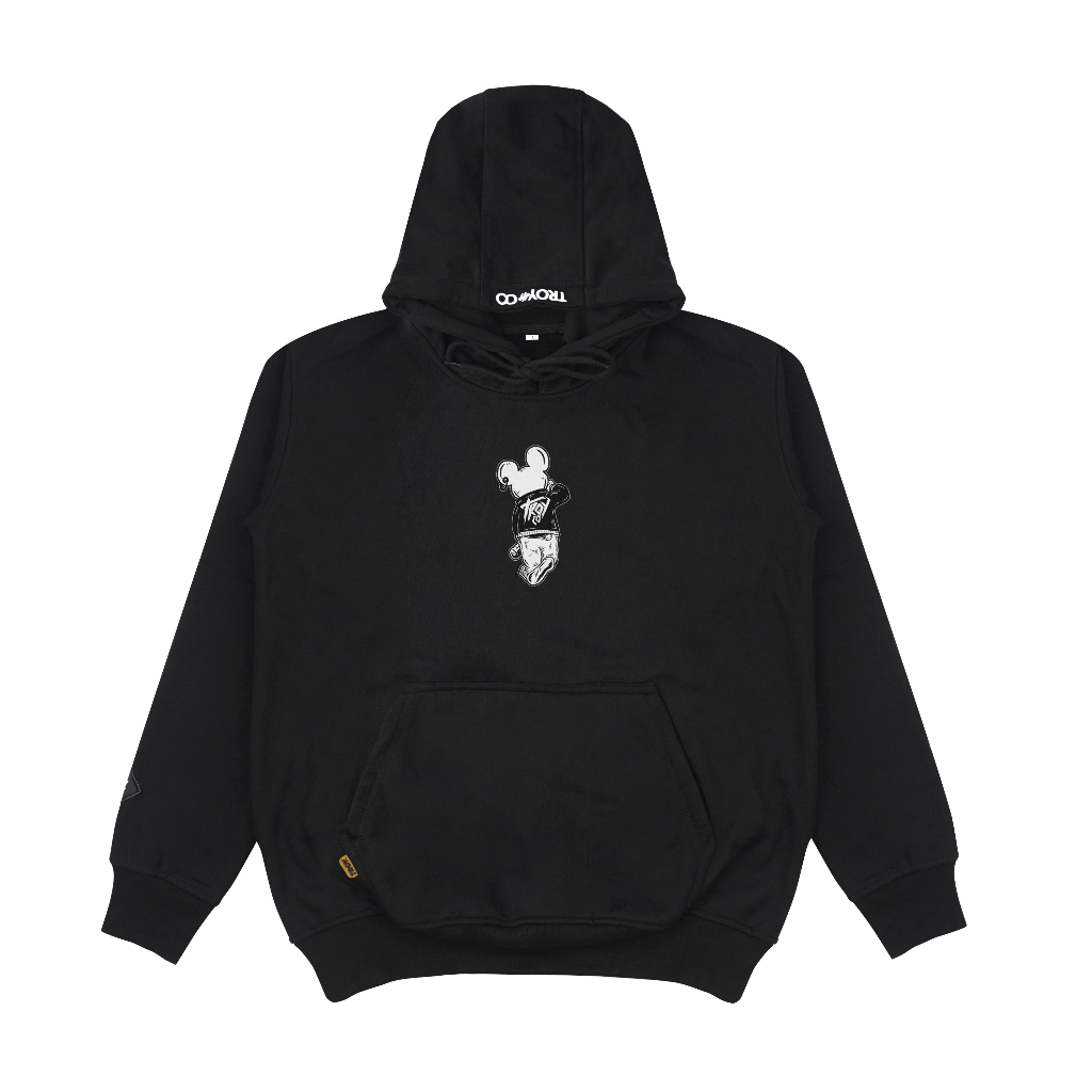 Troy Company Hoodie Black Oyabun - Jaket Hitam Hoodie Hitam KHD 278