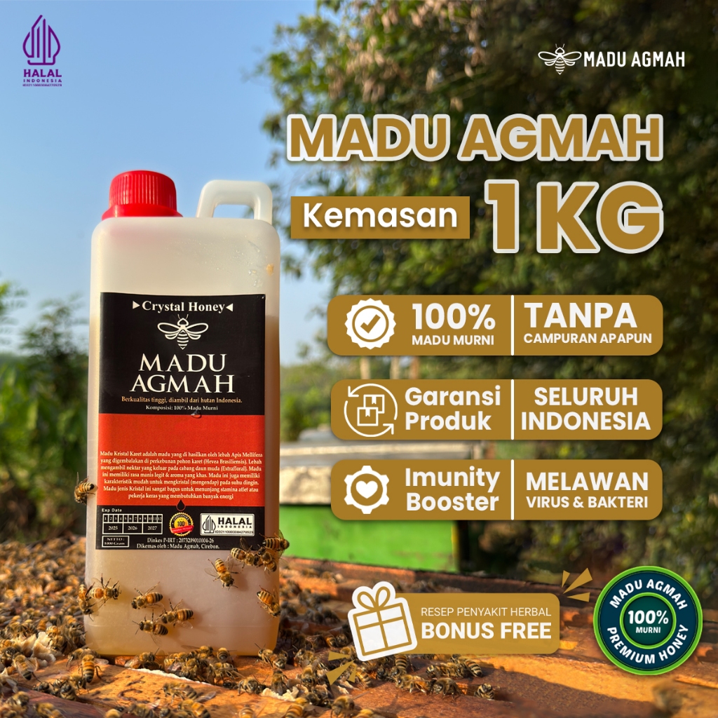Madu Agmah 1KG 100% Asli & Murni Raw Honey