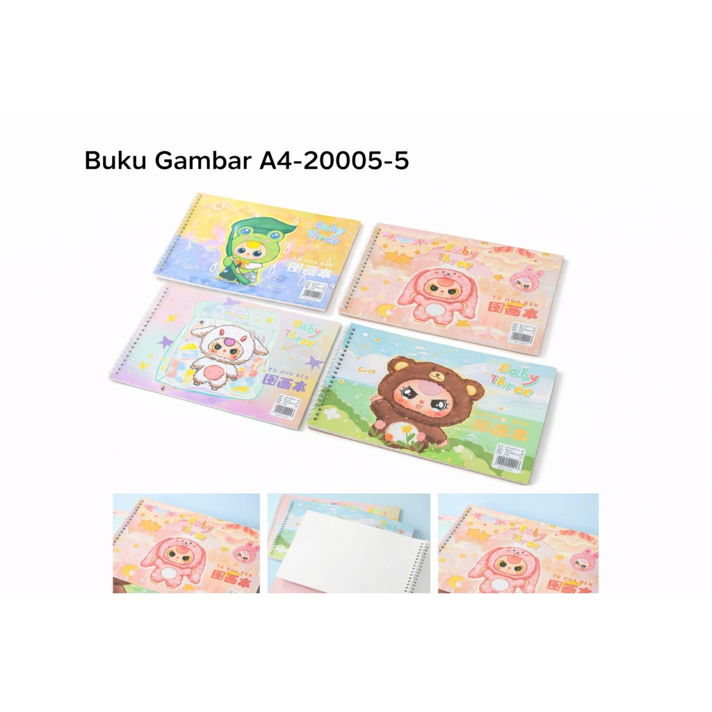 [YM] BUKU GAMBAR A4-2005-5 Karakter lucu (PCS)
