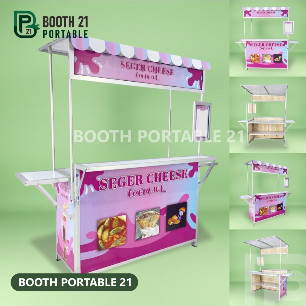Booth portable Booth Portable 21 Meja Lipat Jualan Full Meja Tambahan Plus Atap