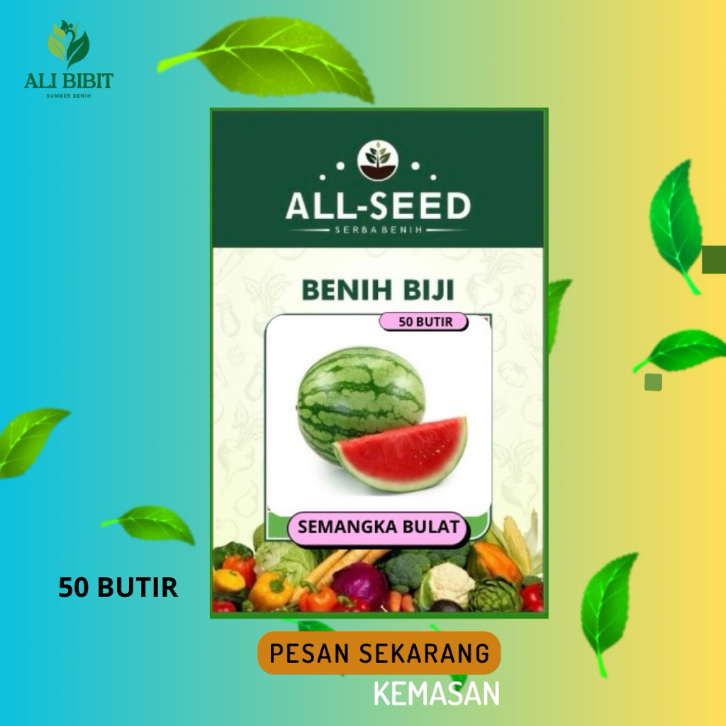 50 Butir> Benih Biji Semangka Bulat> Bibit Semangka Kemasan> Bonus Benih