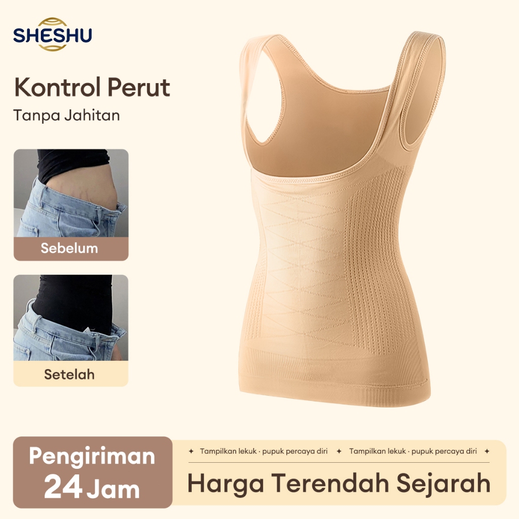 Korset Wanita Seamless Tanktop Bra Panjang Korset Pengecil Mengencangkan Perut 813 girdle