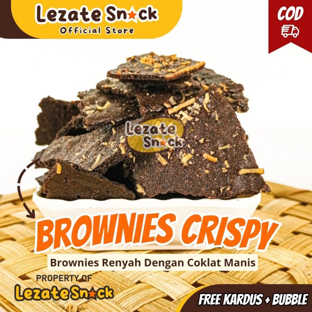 Kue Brownies Kering 120GR Crispy Renyah Manis Enak / Bronis Brownis Kering Crispy Kiloan Amanda Pang