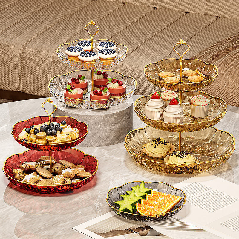 3 Tingkat Rak Makan Kue Buah Cake Plate Stand Akrilik Tingkat Detachable Plate Cake Stand Display