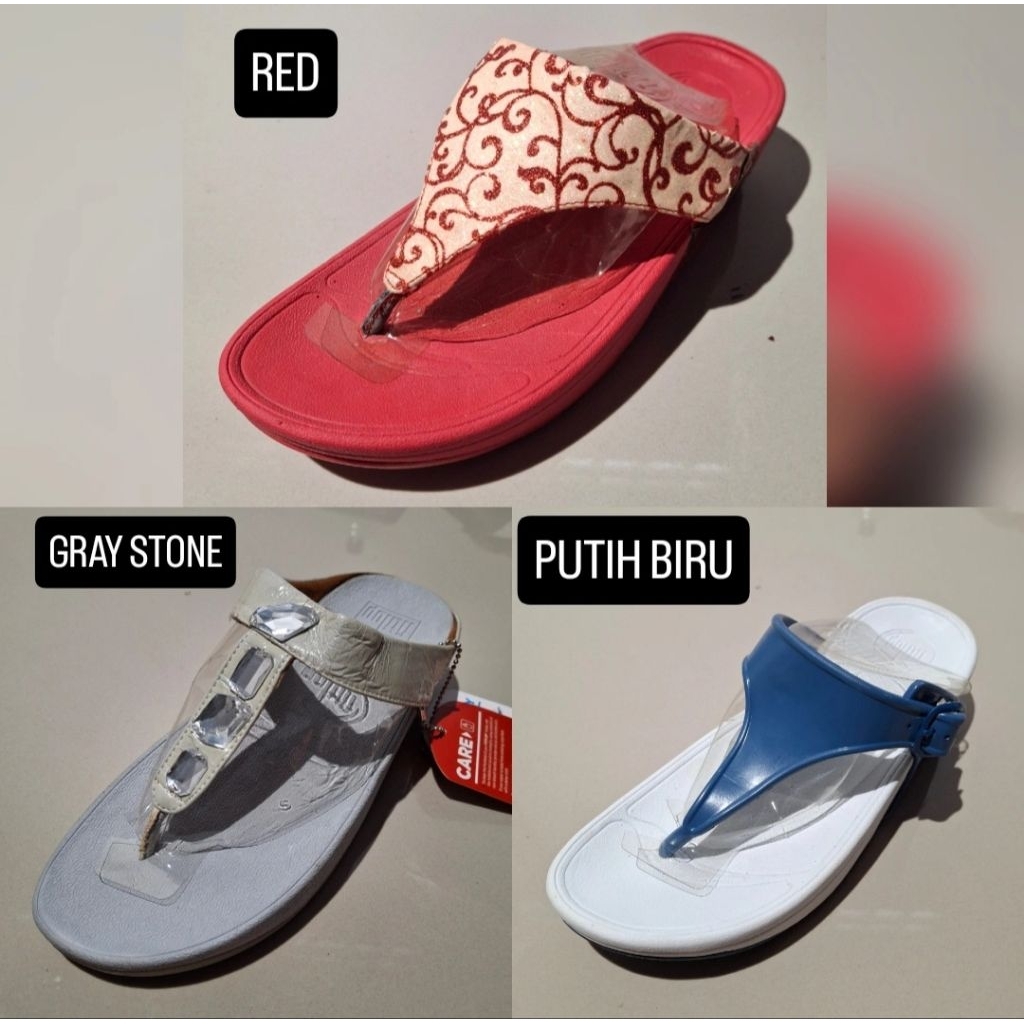 FITFLOP SANDAL JEPIT WANITA LUOFU RED BARU ASLI ORIGINAL