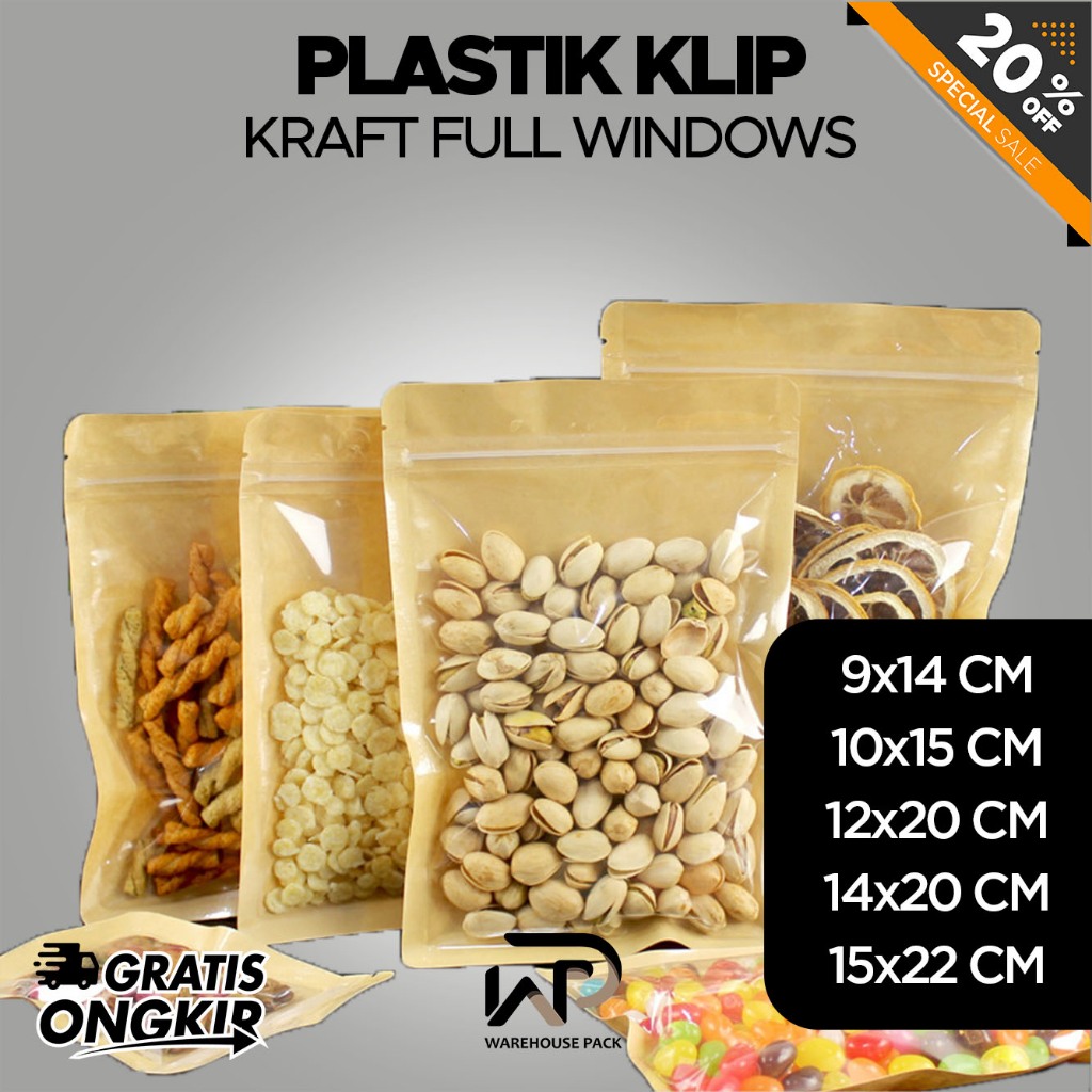 [ 1 PCS ] Plastik Klip Kraft Ziplock Sachetbag | Kemasan Kertas Bubuk Kopi Susu Snack Masker Teh Bum