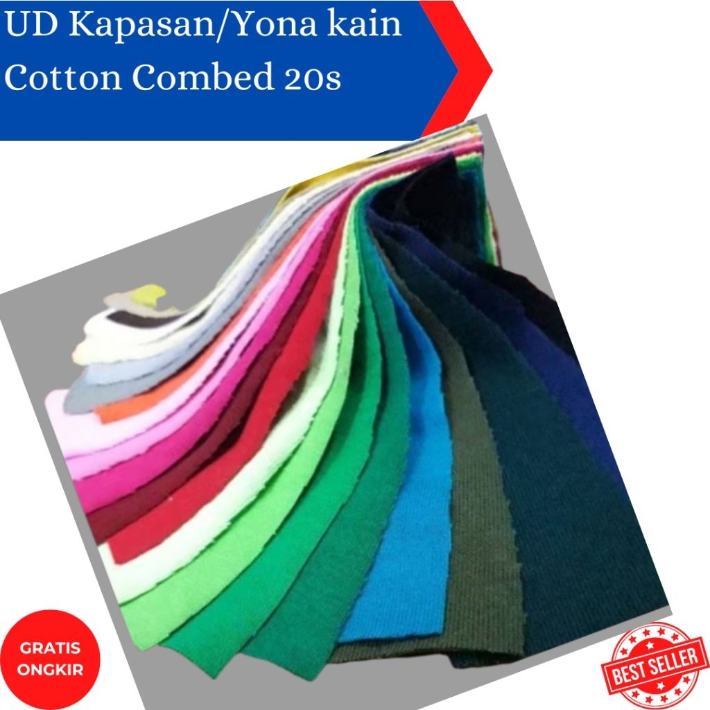 1/2 kg Kain Katun 20s Combed Warna/Kain Kaos Polos