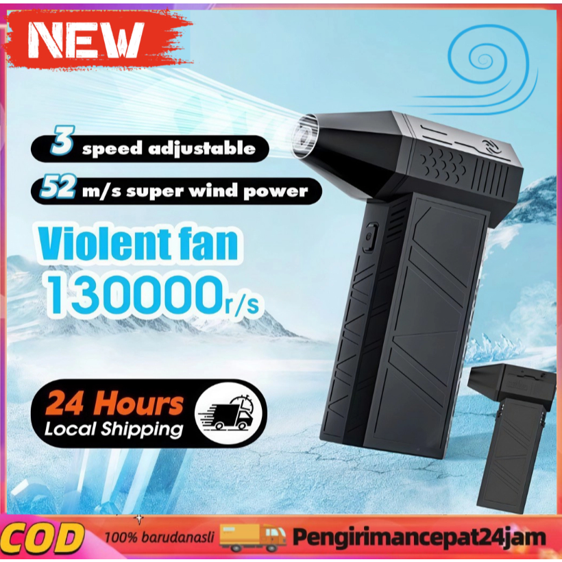 Jet Fan Turbo Mini 3 Gear 130000RPM 53m/s Pembersih Mobil Komputer