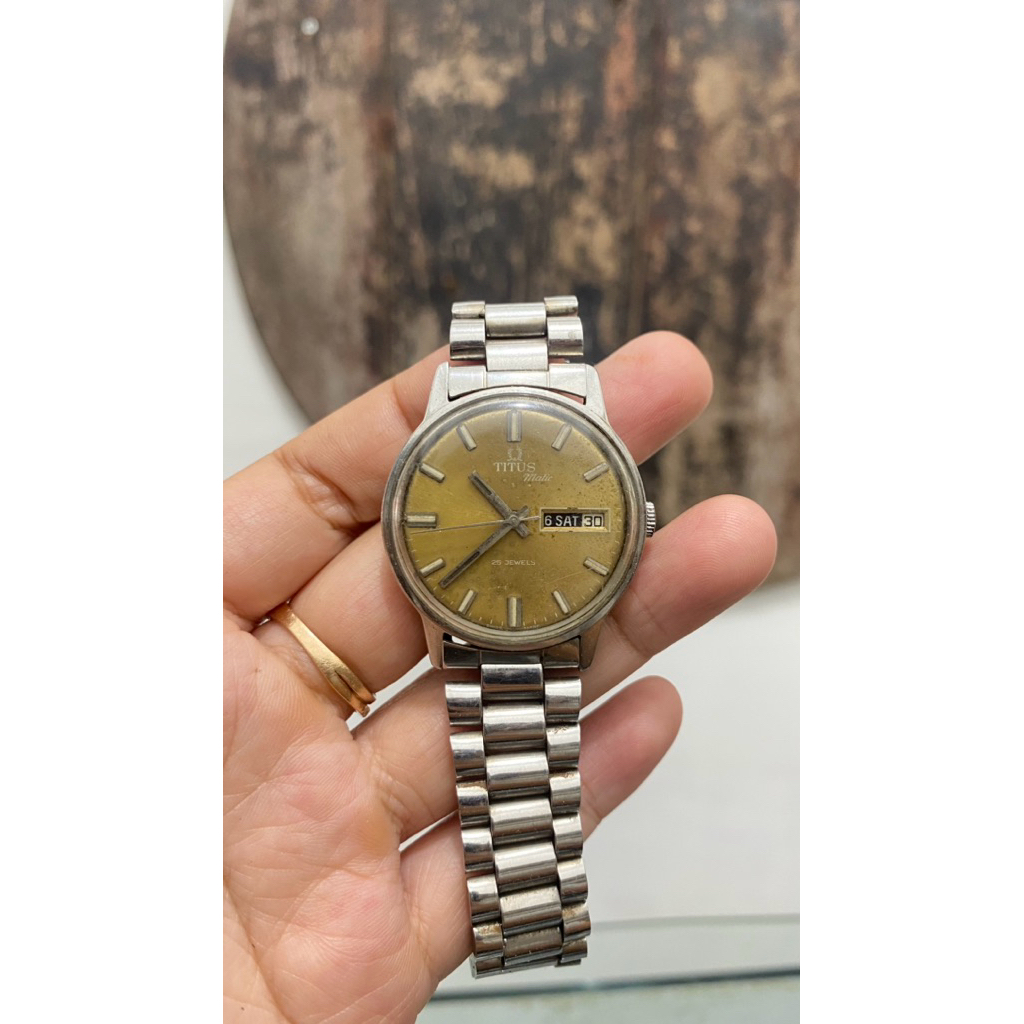 preloved jam tangan ori Titus vintage matic
