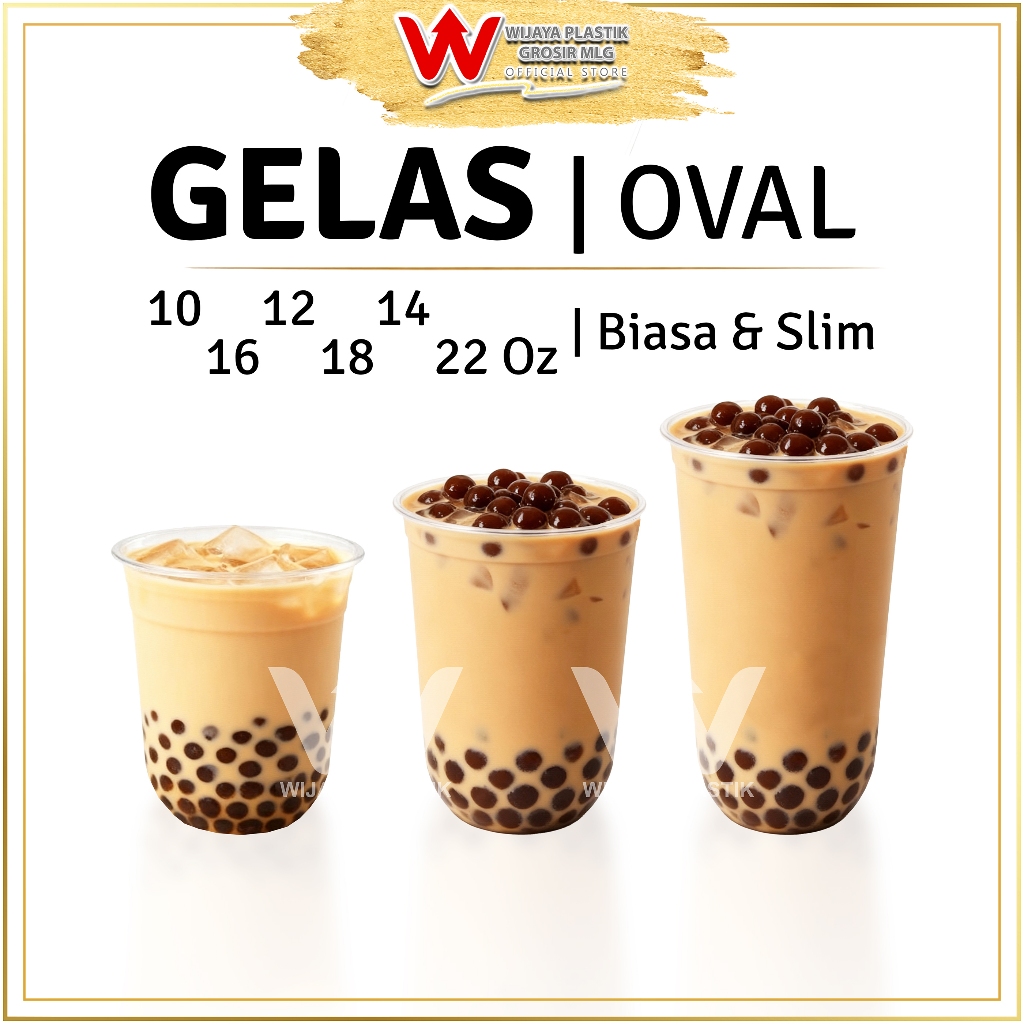 [PROMO] Aneka Gelas U Oval ( 12 - 22 oz ) [Hok/Tip Top/Merak] --- 25 50 pcs @Slop | 14 16 18 12oz 14