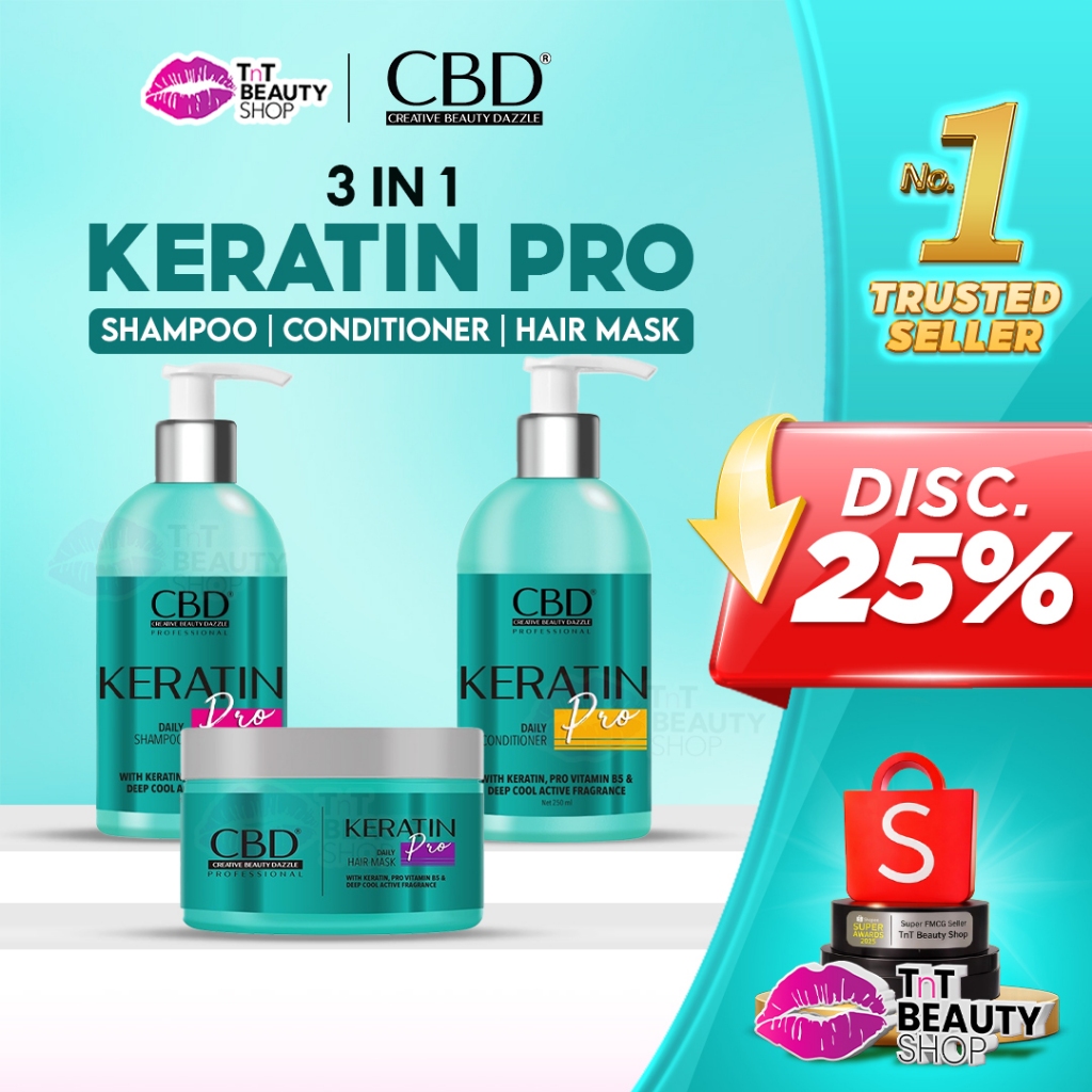 CBD Professional Daily Keratin Pro Shampoo  Conditioner  Hair Mask 250ML | TnT Beauty Shop