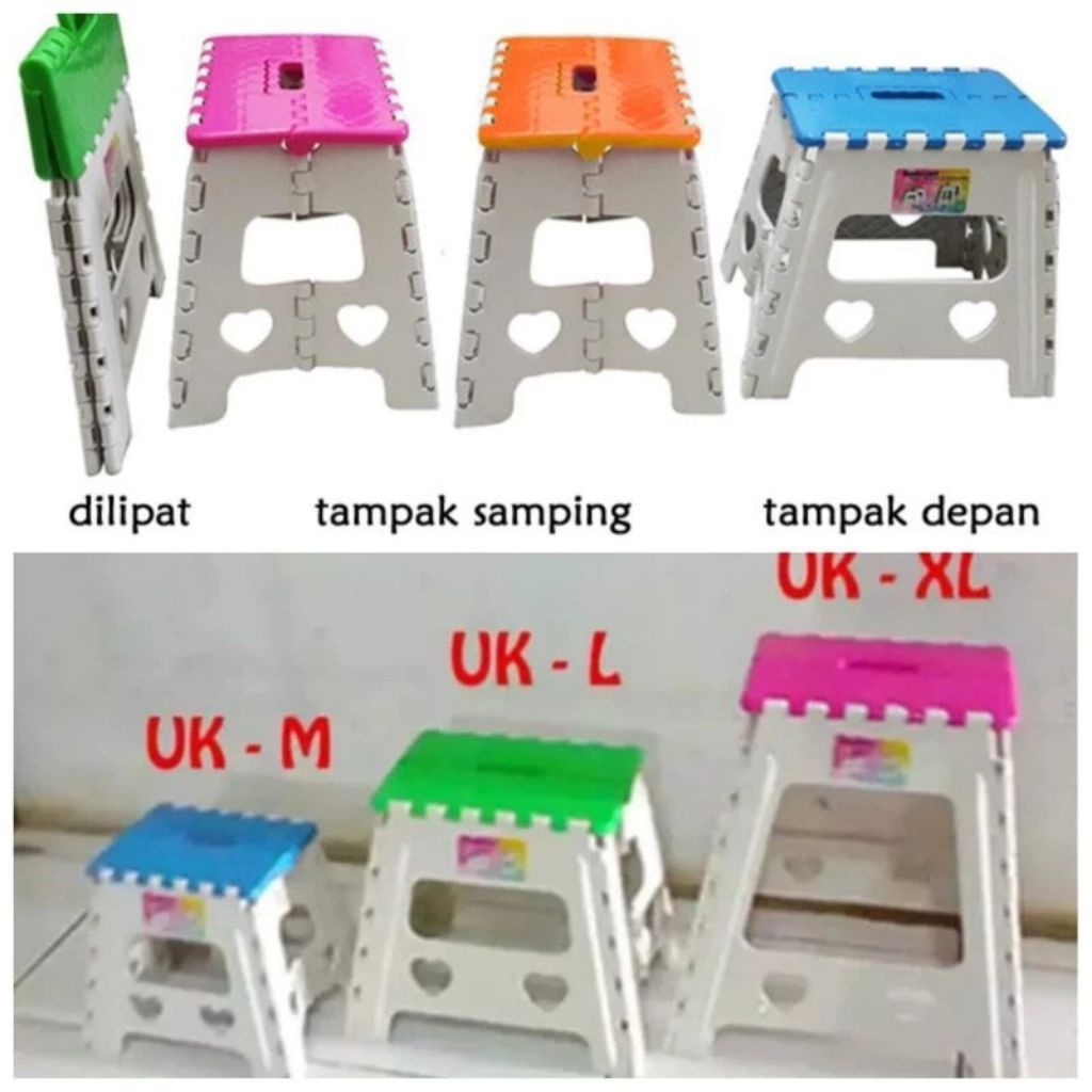 Kursi Bangku Portable NIKITA NIKTECH Plastik Tebal Kokoh kuat Max 180Kg UK M L XL