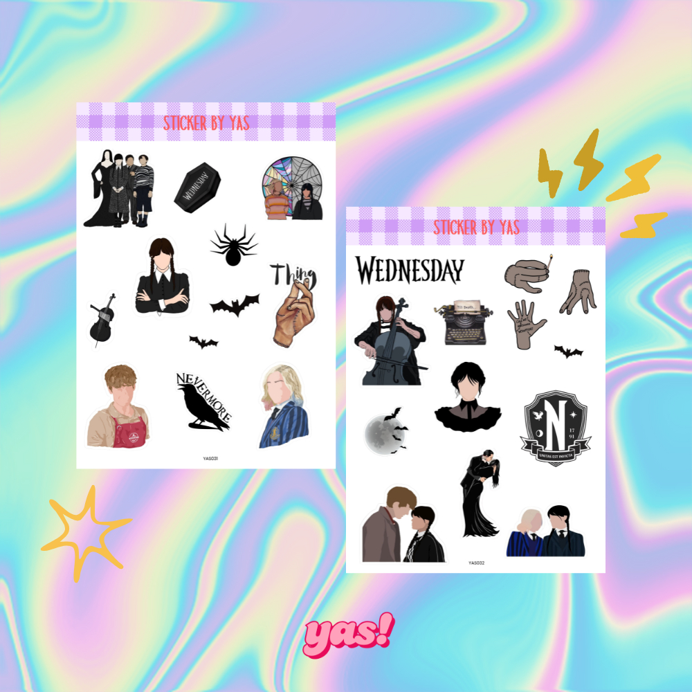 Sticker Wednesday Addams Dark Aesthetic