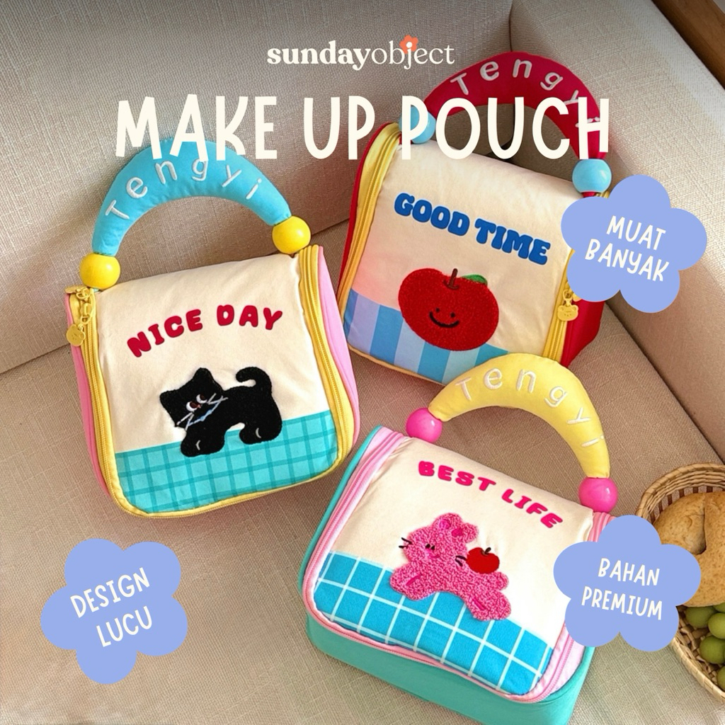 SUNDAYOBJECT  Pouch Make Up Tas Make Up Tas Kosmetik Make Up Bag Besar