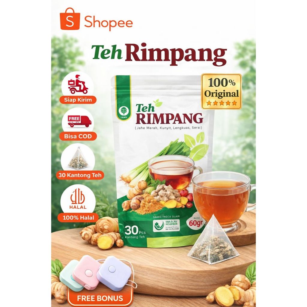 Teh Rimpang Original 100% | Jahe Merah Kunyit Lengkuas Serai | Pelangsing | Menurunkan Berat Badan |