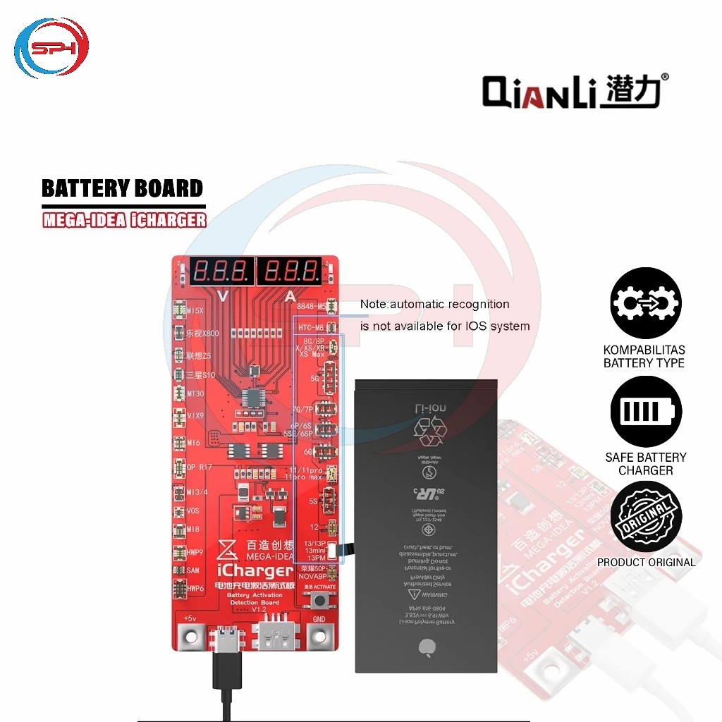 Qianli MEGA-IDEA iCharger 3.0 Battery Charge Activation Test Board for Android IOS Phone Circuit Cha
