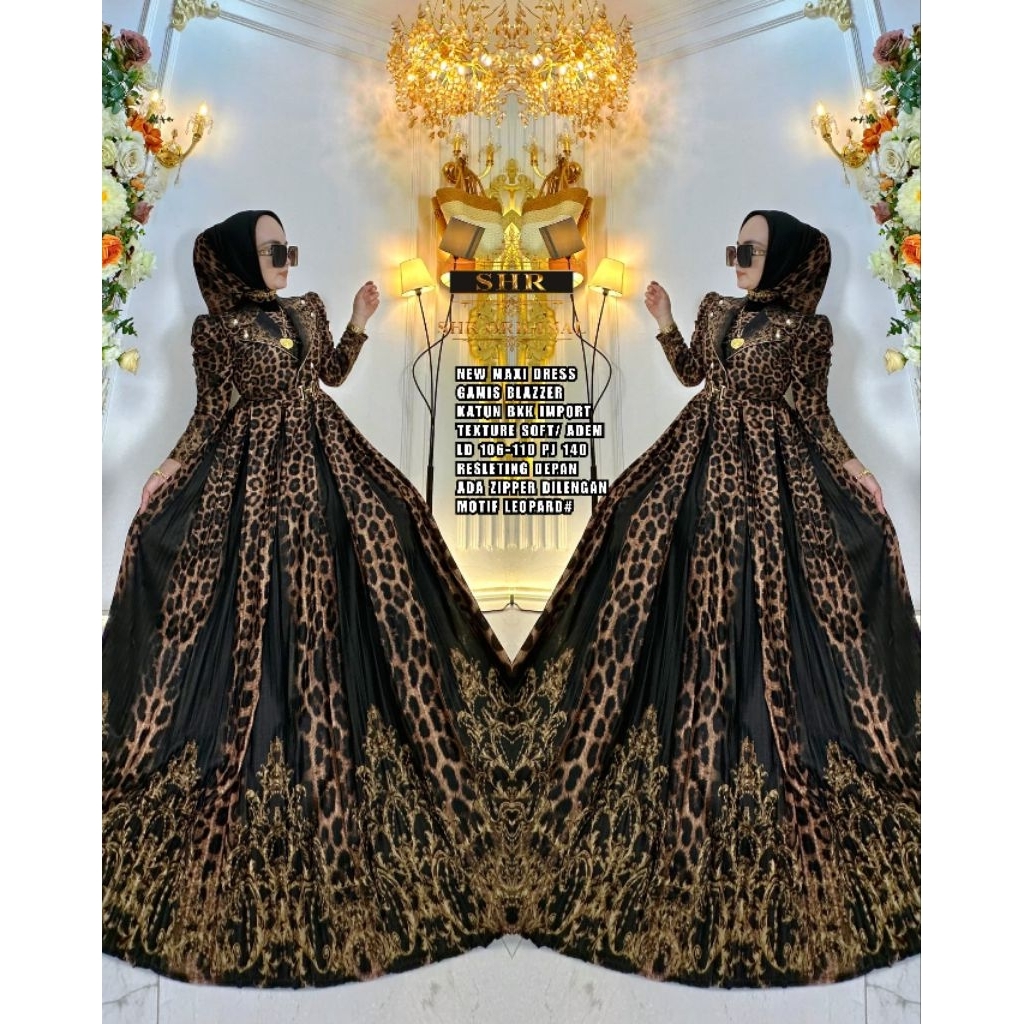 maxi dress gamis blazzer katun bkk importt texture soft adem mewah elegant ori SHR