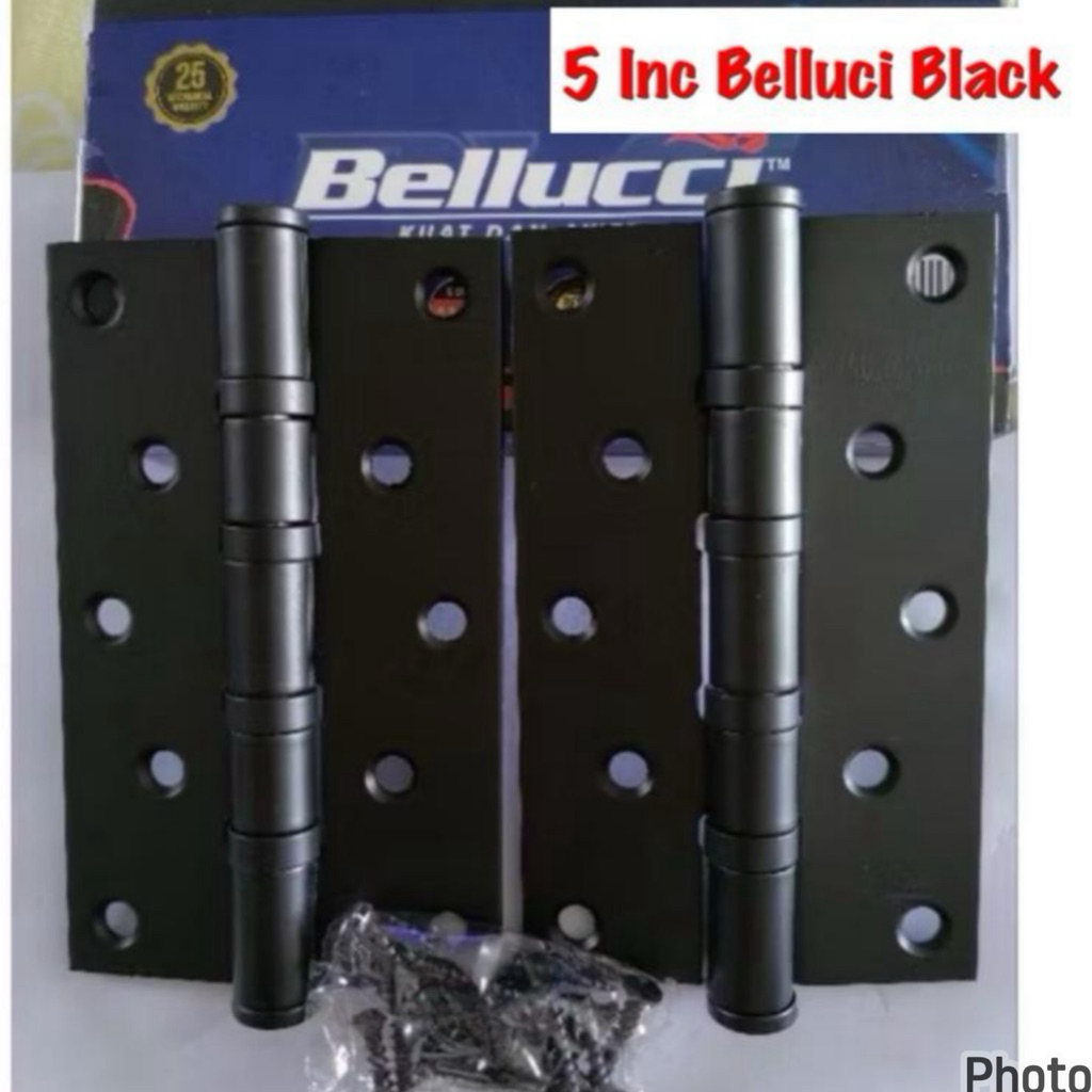 BELLUCI  ENGSEL 5 Inc Hitam Black Sus 304/ ENGSEL PINTU 5 İNC HITAM Engsel solid Ek. 09 5x3x3 4 BB, 