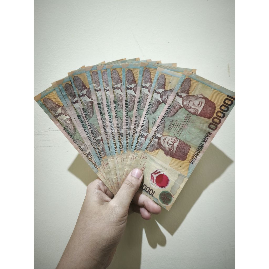 Uang Kuno Rp 100.000 Tahun 1999 Polymer Plastik Soekarno Hatta