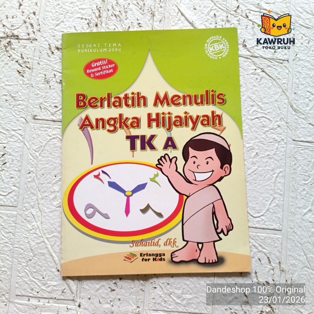 Berlatih Menulis Angka Hijaiyah TK A - Buku Aktivitas Anak Erlangga For Kids