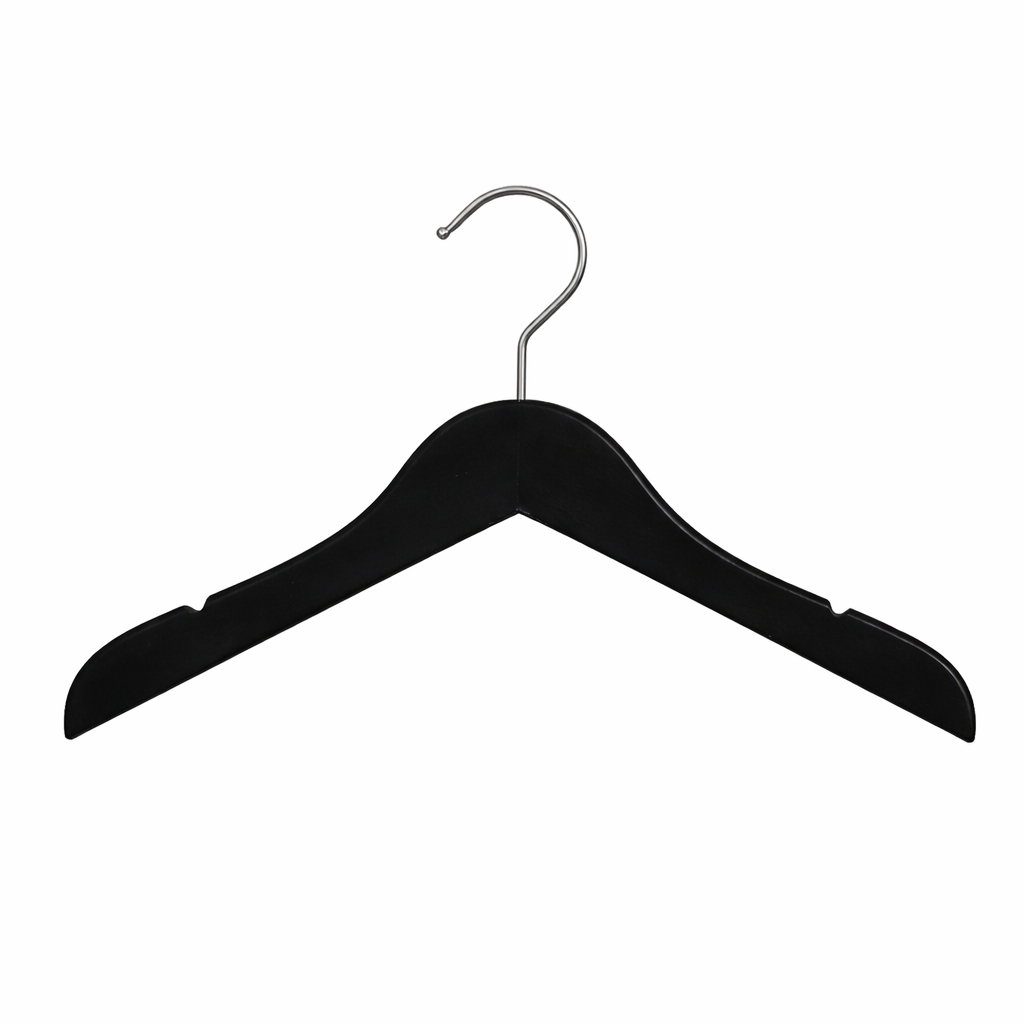 Hanger Baju Kayu Anak Hitam Premium -  UKURAN BAJU ANAK