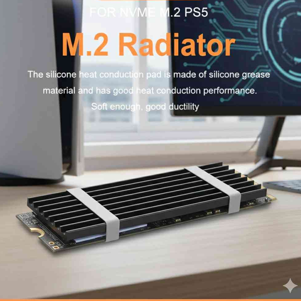 Pendingin Heatsink M.2 SSD NVMe Aluminium Cooler Panjang