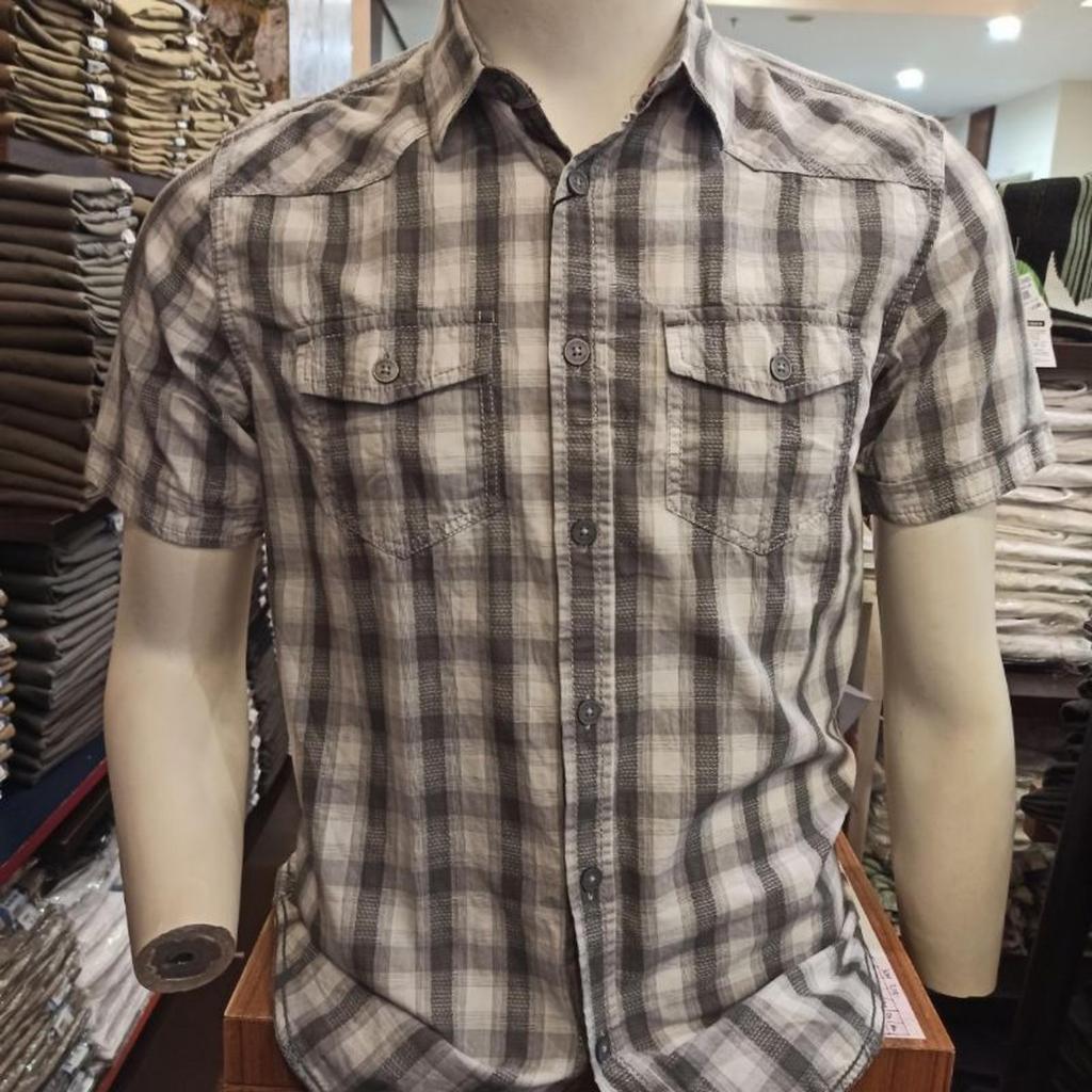 PROMOHits Kemeja Watchout Jeans Lengan Pendek Katun S-2XL