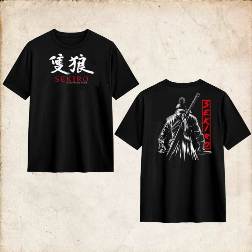 kaos pria ganteng sekiro baju atasan hitam pria wanita murah