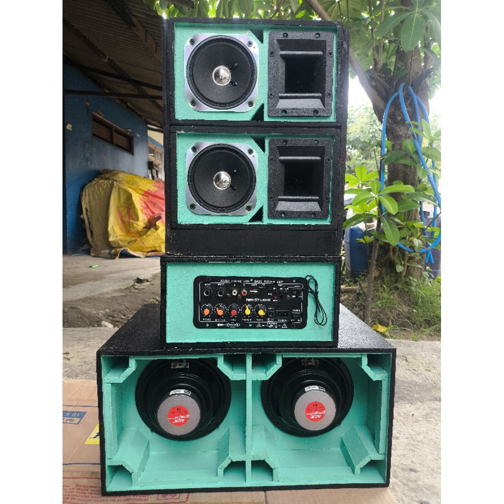 Paket Sound Miniatur Siap bunyi 6 inch Bisa Karaoke Bluetooth