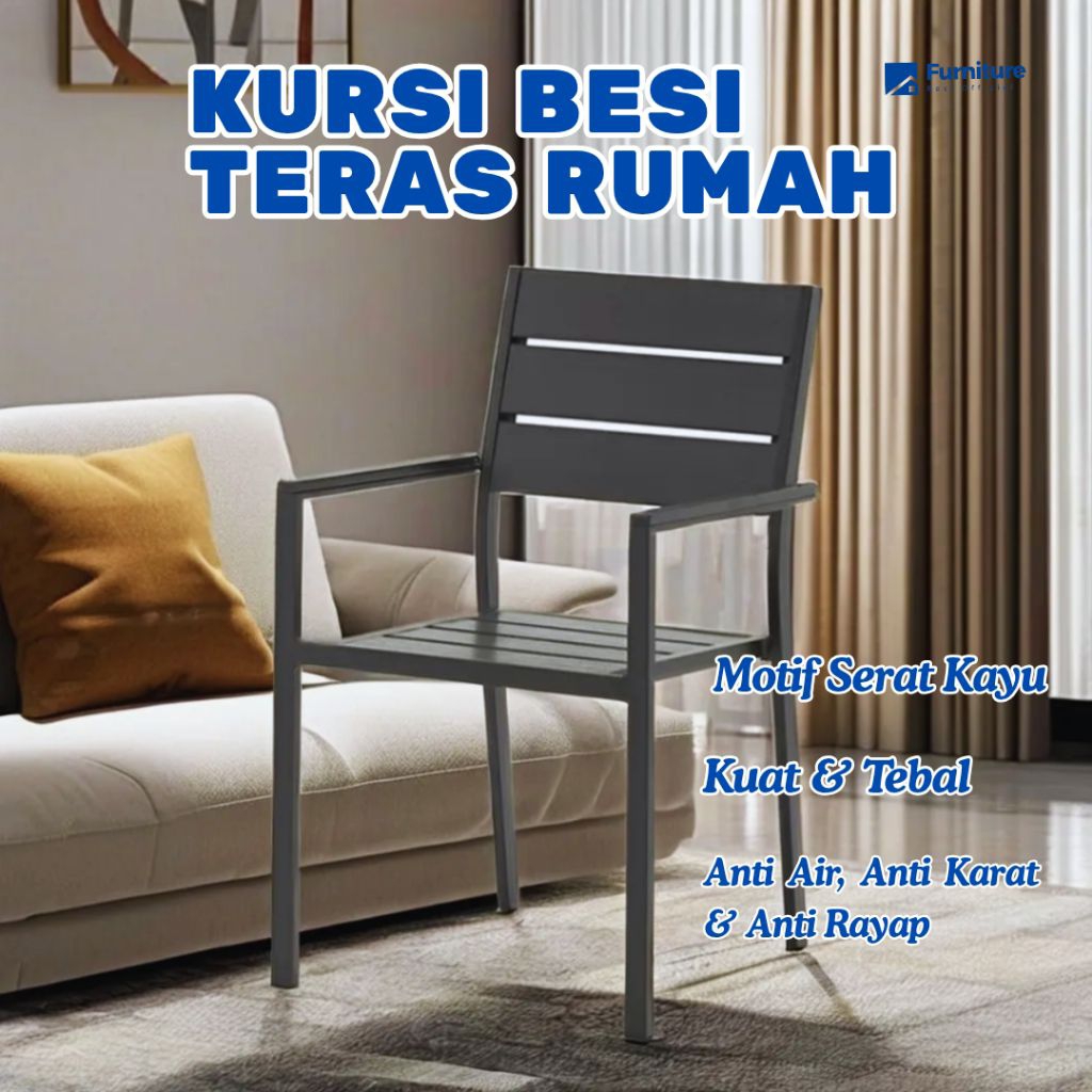 Kursi Besi Teras Depan Rumah | Kursi  Besi Teras Minimalis | Kursi Santai Teras Besi
