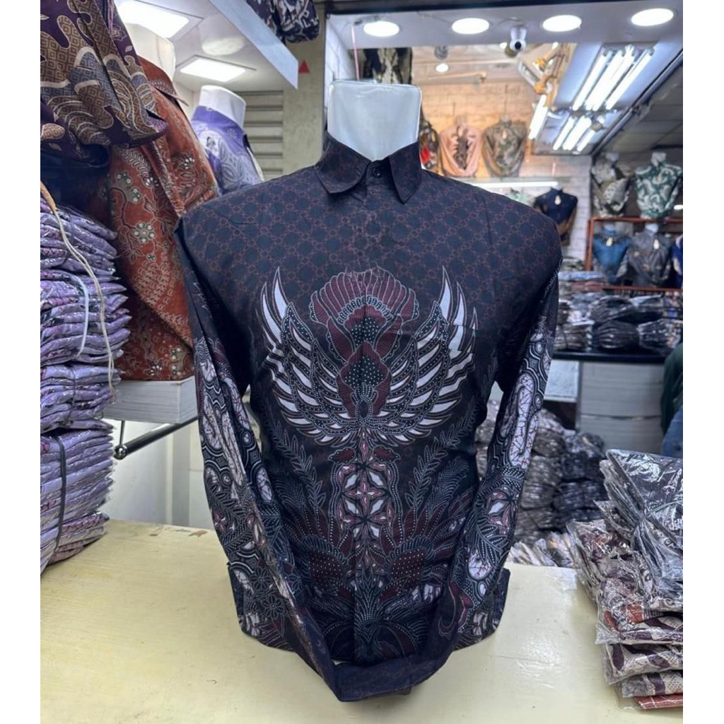 kemeja Batik Pria Lengan Panjang Bahan Doby Premium Motif Terbaru Doby Super