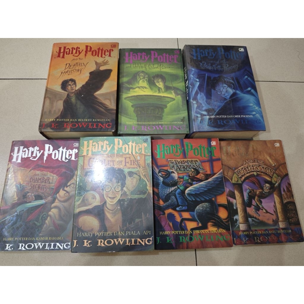 Harry Potter ORIGINAL novel Set 1 2 3 4 5 6 7 sc soft cover hc hard bekas preloved fantasi fiksi ori