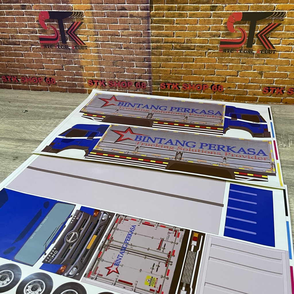 STKSHOP68 Pola Stiker Miniatur TRUK TRONTON HINO 500 BINTANG PERKASA Wingbox
