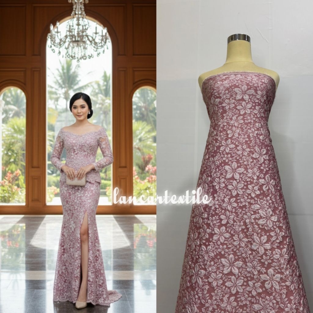 Kain Jaquard Fukuro / Jaquard Embos Katun / Kain Jaquard / Bahan Kebaya