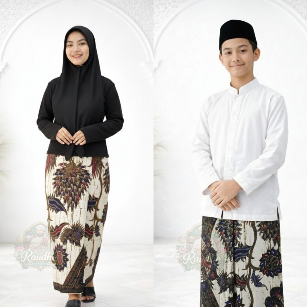 [ ready stock, beli 3pcs 100ribu ]Sarung Santri Batik Edition Wayang Bahan kain micro motif cewek co