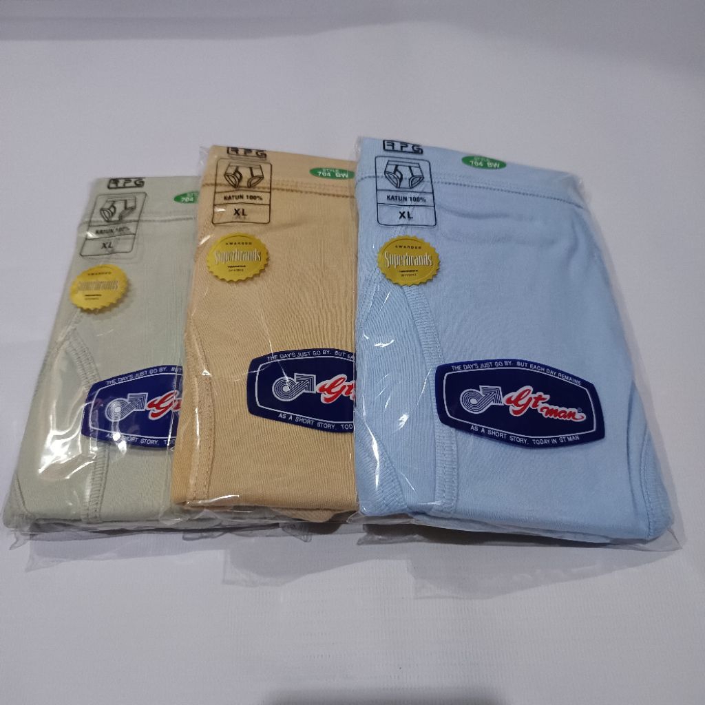 Celana Dalam GT Man 704 BW ( 3 Pcs  )CD Pria GT Man Size M, L, XL, JUMBO