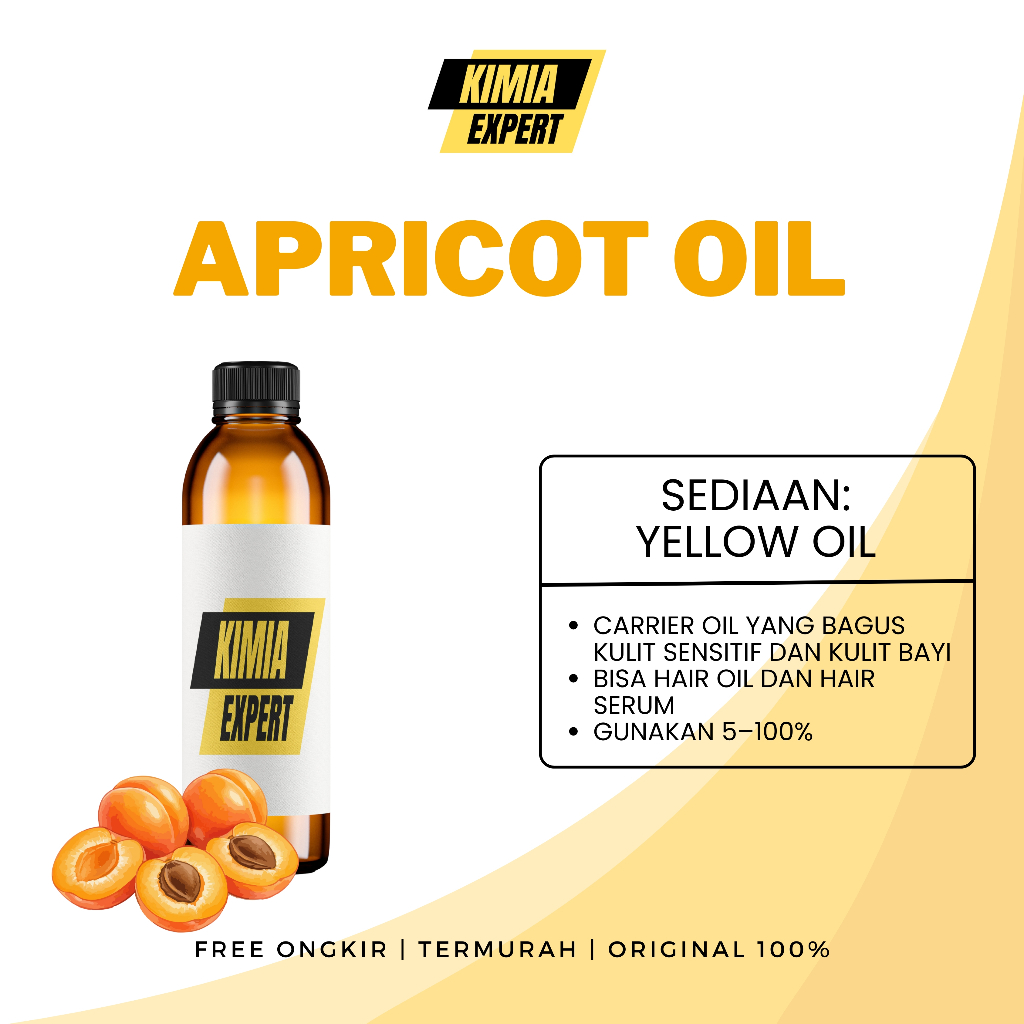 Apricot Oil 99% 100ml Minyak Aprikot Apricot Kernel Oil Prunus Armeniaca Face Body Essential Oil