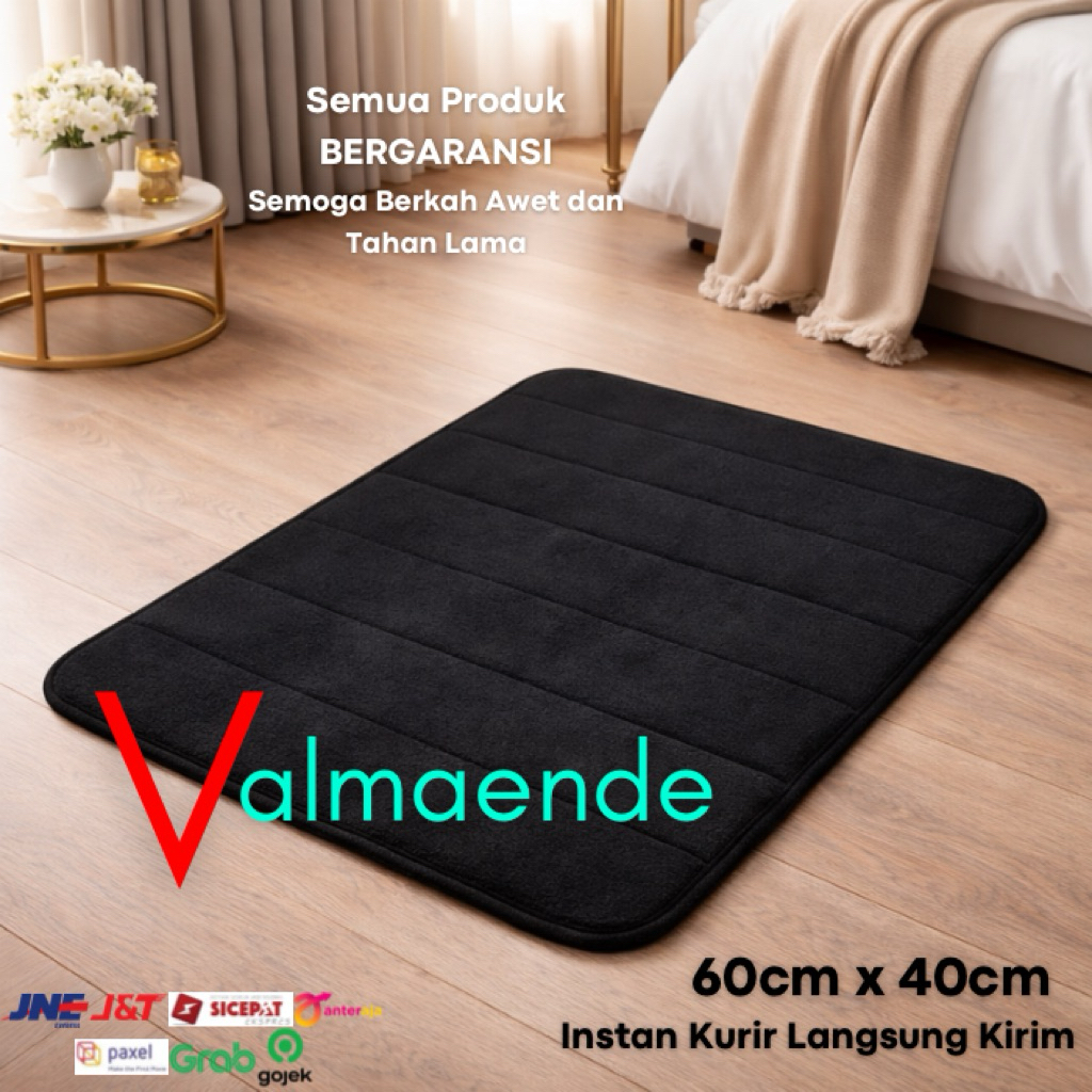 Keset Kamar Mandi Dapur Keset Bulu Halus Bludru Microfiber Karpet Kamar Keset PolosMemory Foam