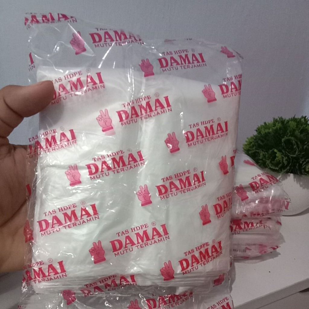 kantong plastik damai. 1 iket isi 10 pcs