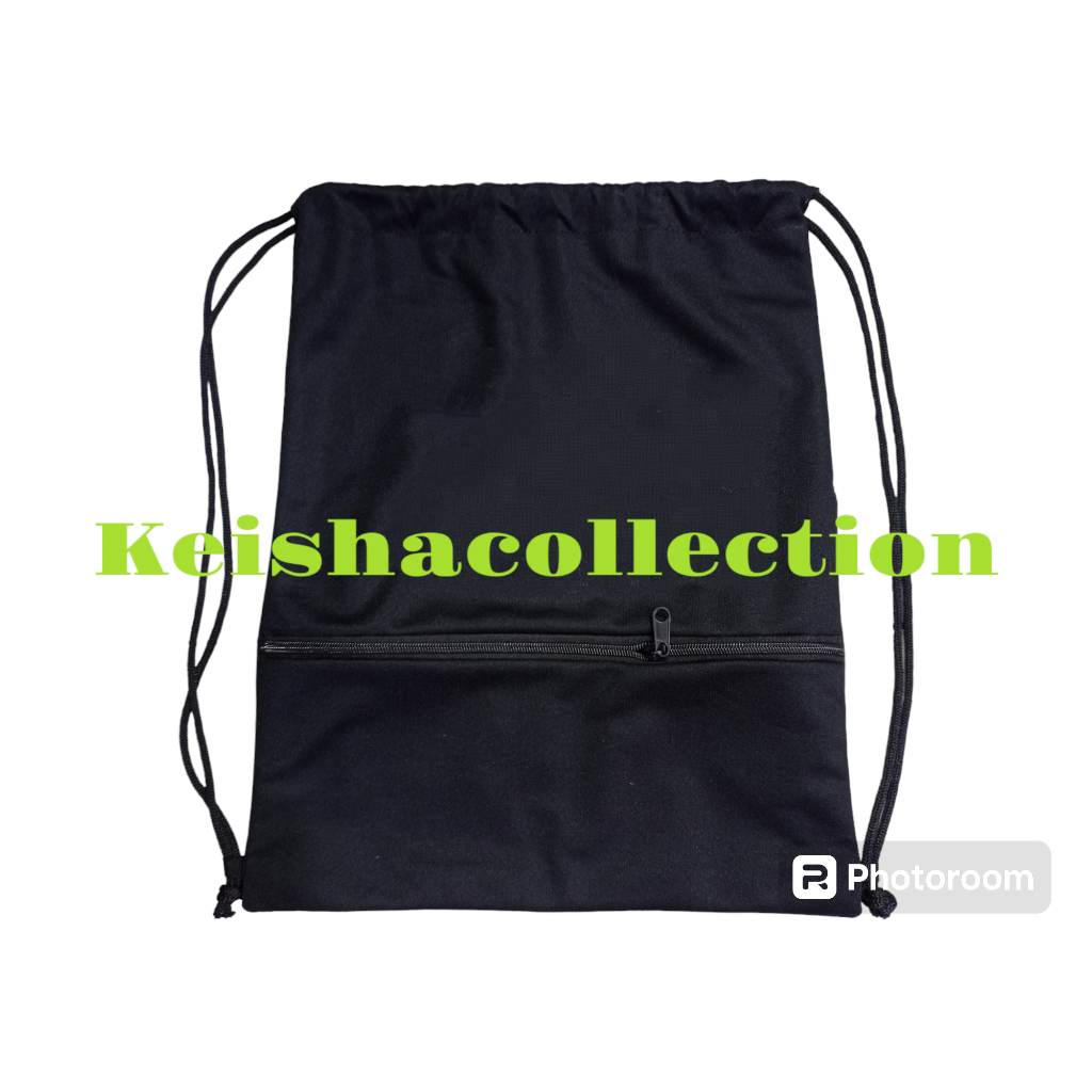 Tas Serut Polos Hitam Tahan Lama Ringan/Tas serut olahraga/Tas futsal pria wanita