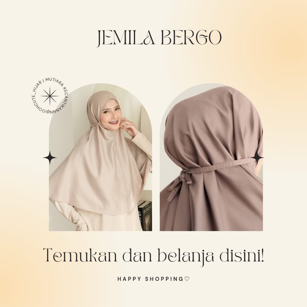 OOHCUTE Hijab Jemila Bergo | Hijab Bergo | Bergo Daily
