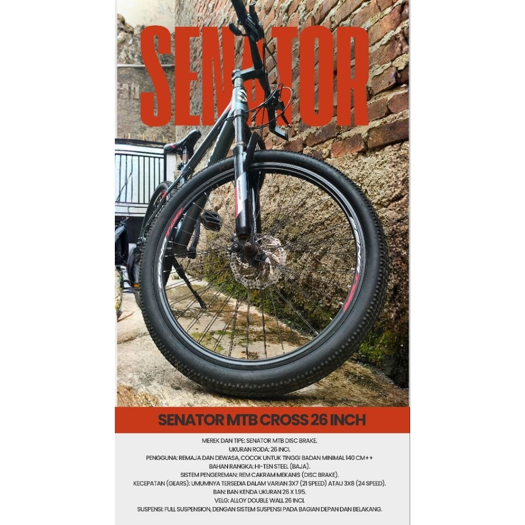 SEPEDA GUNUNG MTB SENATOR DISC 26 inch